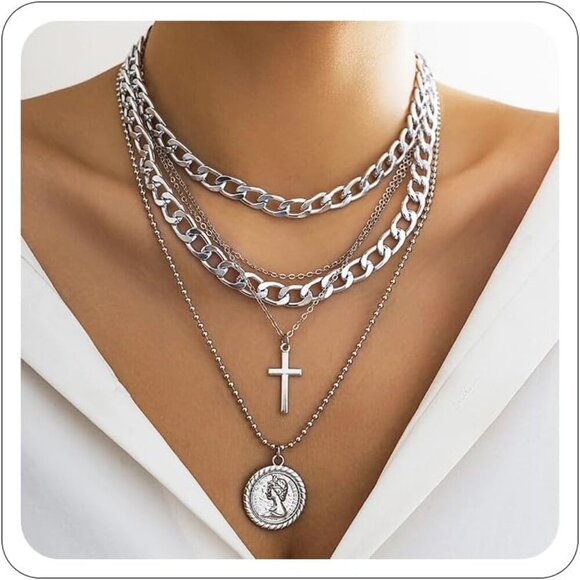 Jewelry - Fashion-Forward Gold Layered Necklace Set with Allergy-Friendly Materials